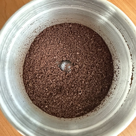 Coffee grinds example from the Cuisinart coffee grinder.